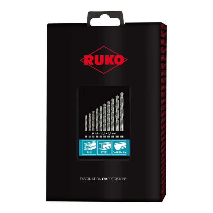 Zestaw wierteł krętych RUKO DIN 338 typ N nominalna Ø 1-10x0,5 mm ( 4000600879 )