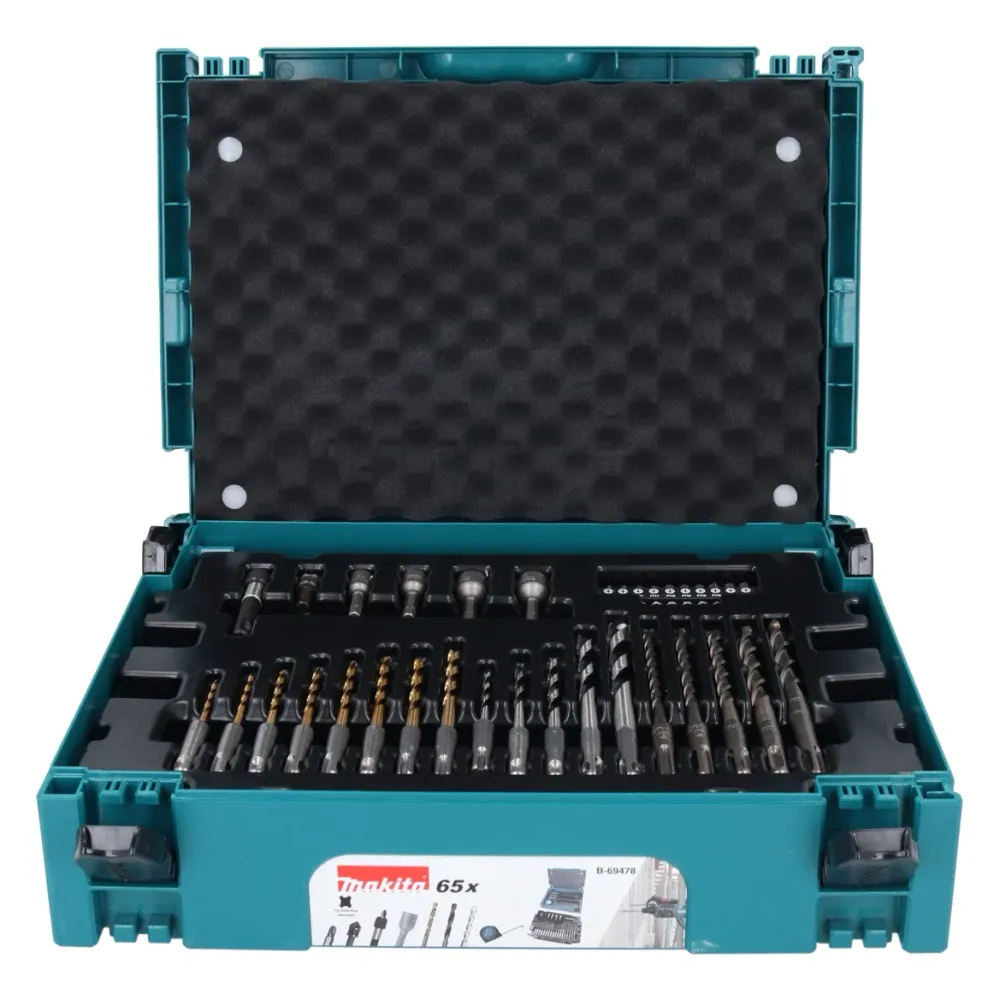 Makita SDS-plus zestaw bitów i wierteł 65 szt. + Makpac ( B-69478 ) do drewna / kamienia / metalu