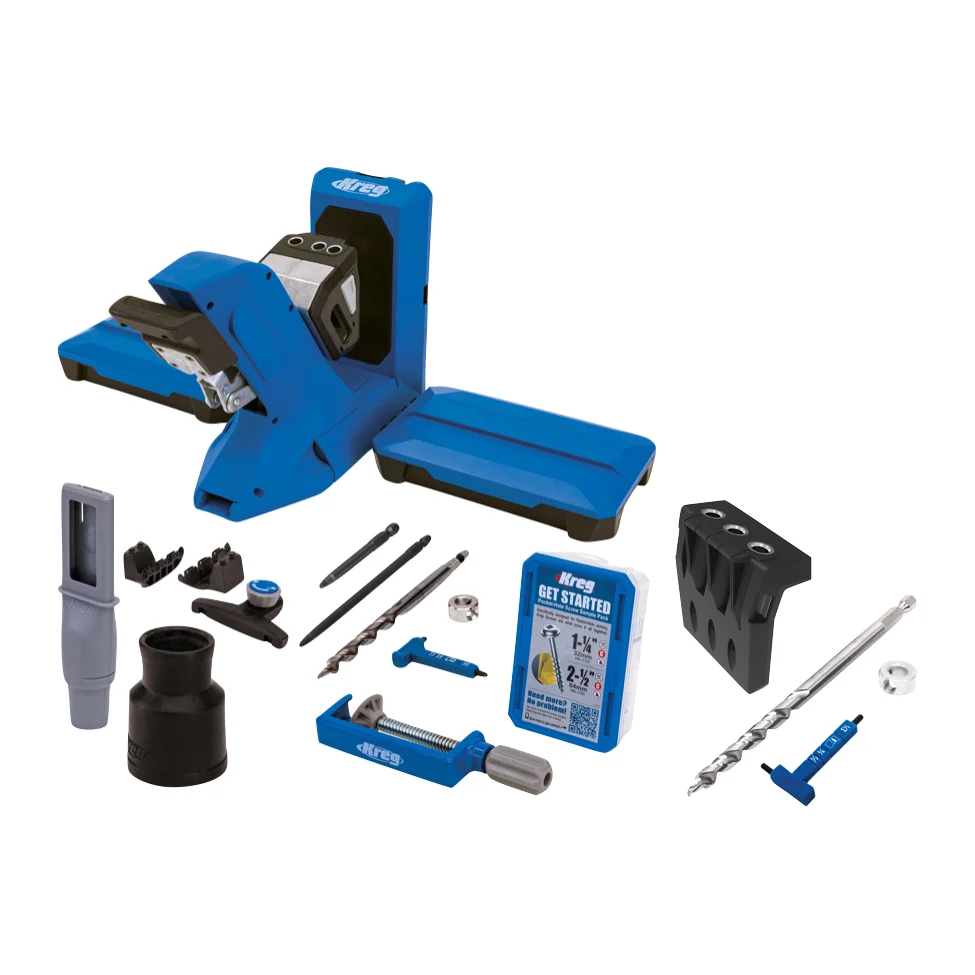 KREG Pocket Hole Jig 720 PRO przyrząd do wiercenia otworów w kieszeniach + stacja bazowa + mikrowiertarka + wiertło stopni...