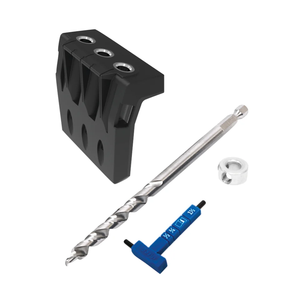 KREG Pocket Hole Jig 720 PRO przyrząd do wiercenia otworów w kieszeniach + stacja bazowa + mikrowiertarka + wiertło stopni...