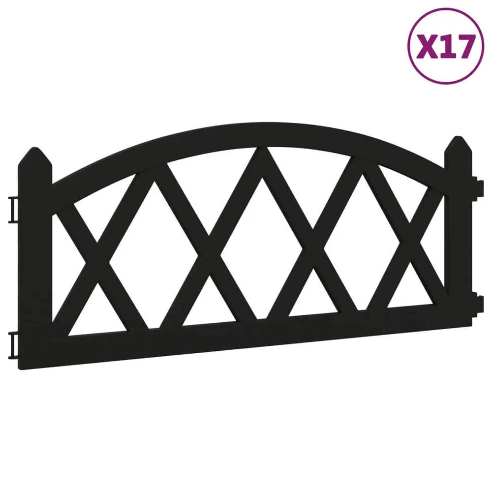 Gazonranden 17 st 10 m polypropeen zwart