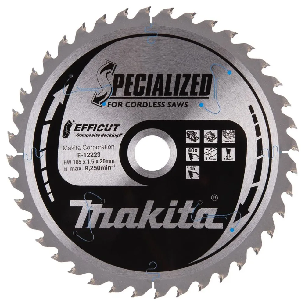 Makita Efficut E-12223 165x20mm 40T Tarcza do piły tarczowej