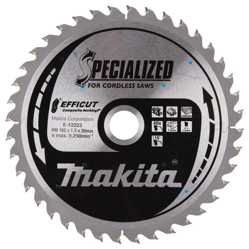 Makita Efficut E-12223 165x20mm 40T Tarcza do piły tarczowej