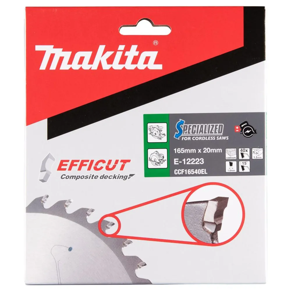 Makita Efficut E-12223 165x20mm 40T Tarcza do piły tarczowej