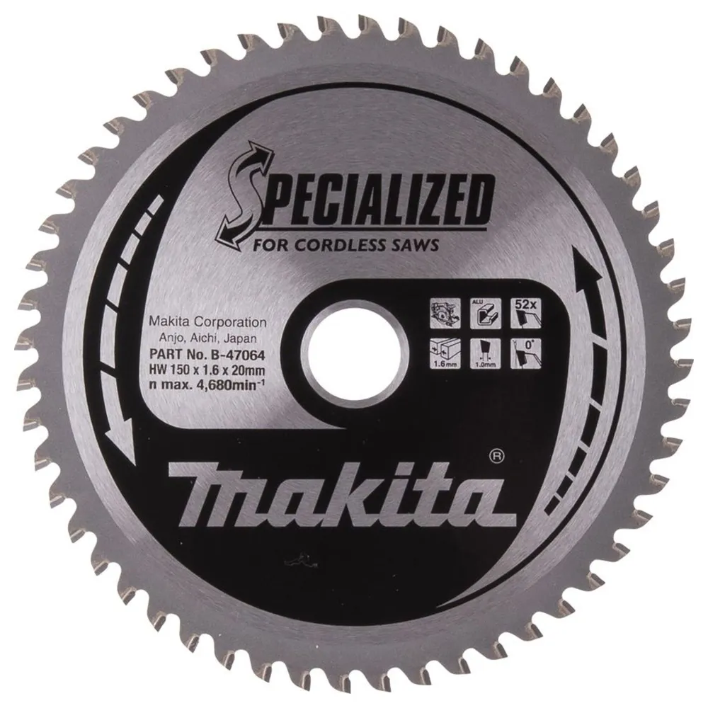 Makita B-47064 Aluminiowy brzeszczot piły tarczowej 150 mm 52T