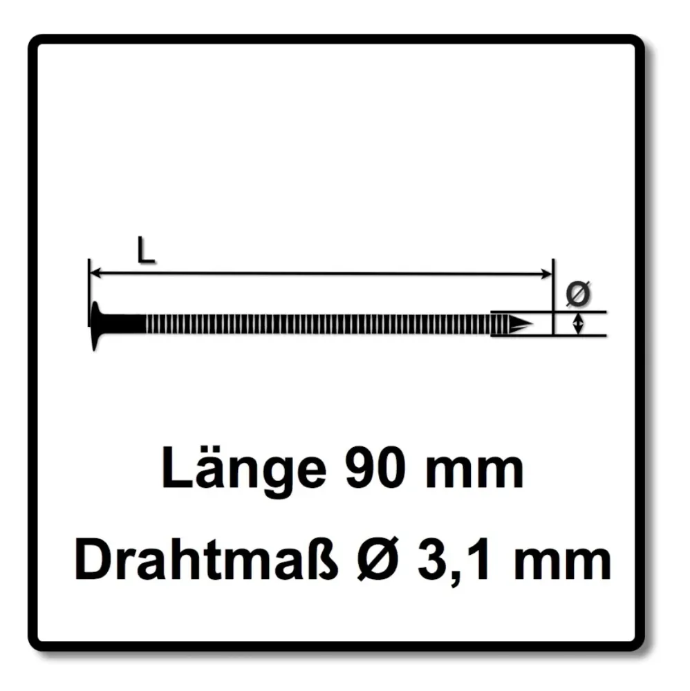 Prebena CNW31/90BKRI Gwoździe w zwojach z trzpieniem pierścieniowym 3600 szt.