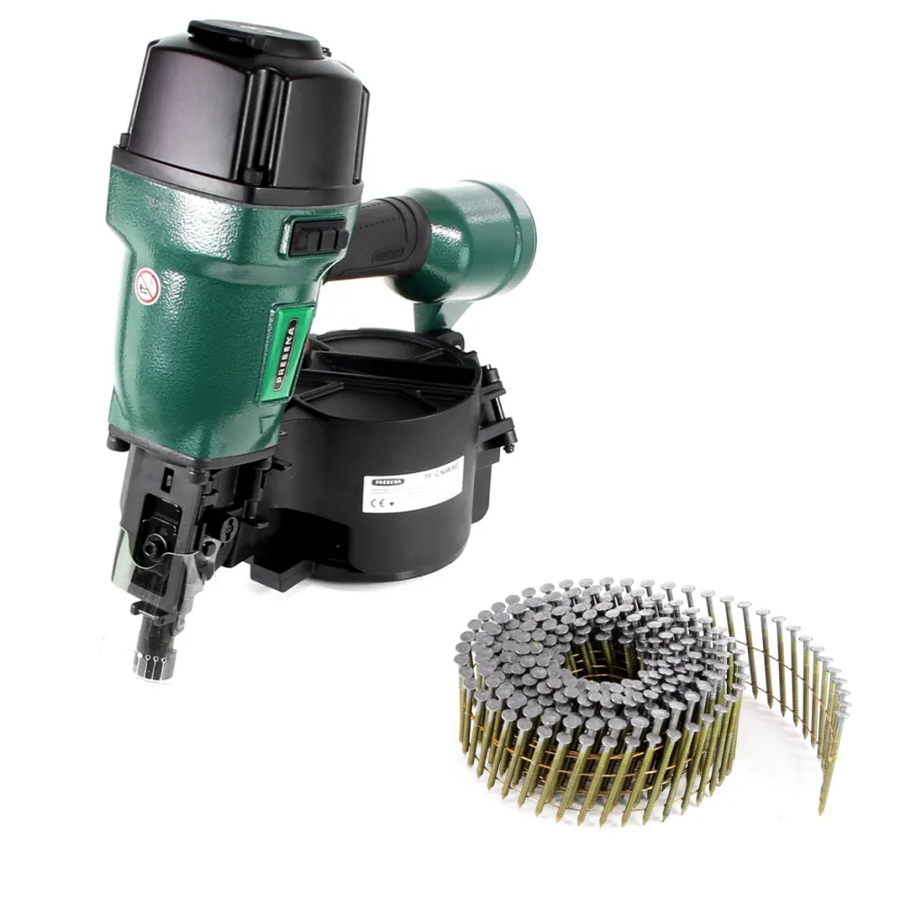 Prebena 7F-CNW90-S01 Gwoździarka pneumatyczna do gwoździ w zwojach typu CNW 45 - 90mm + gwoździe w zwojach 10800 szt.