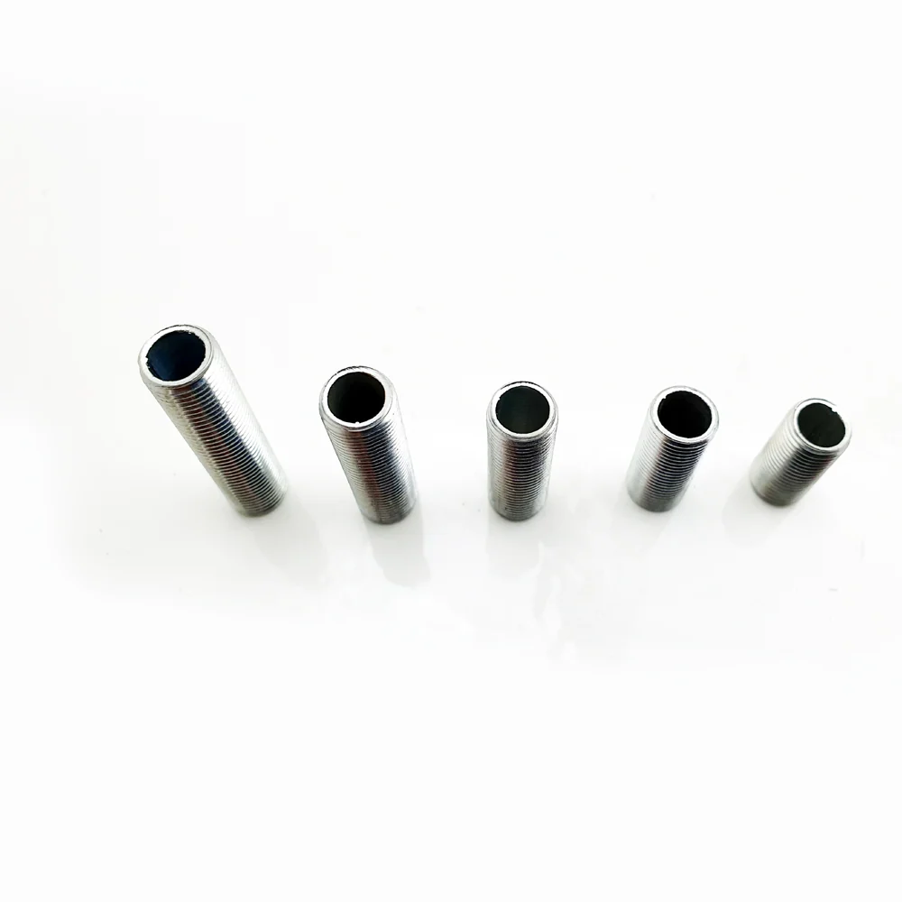 5pcs M10 Threaded Zinc Alloy Pipe Nipple Lamp Repair Part 40mm Long~2895