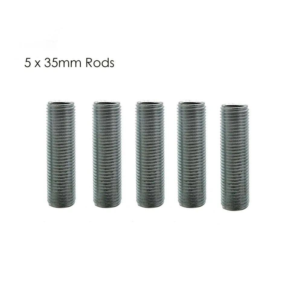 Pipe Nipple Lamp Repair Part 35mm Long 5pcs M10 Threaded Zinc Alloy~2896