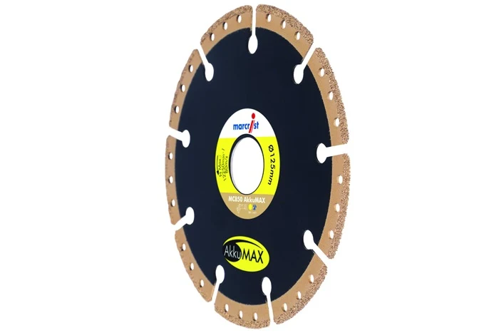 Diamentowa tarcza tnąca MC850 AkkuMAX ( 4000865528 ) Ø 125 mm otwór 22,23 mm szerokość segmentu szlifierki kątowej 37,6 mm