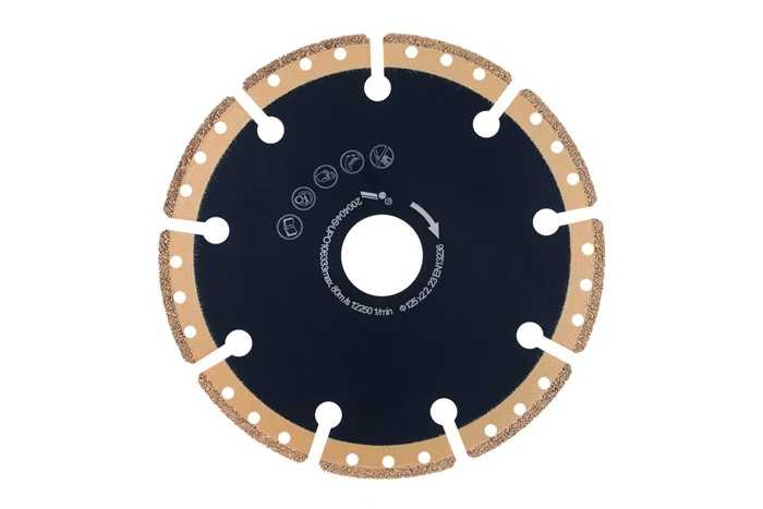 Diamentowa tarcza tnąca MC850 AkkuMAX ( 4000865528 ) Ø 125 mm otwór 22,23 mm szerokość segmentu szlifierki kątowej 37,6 mm