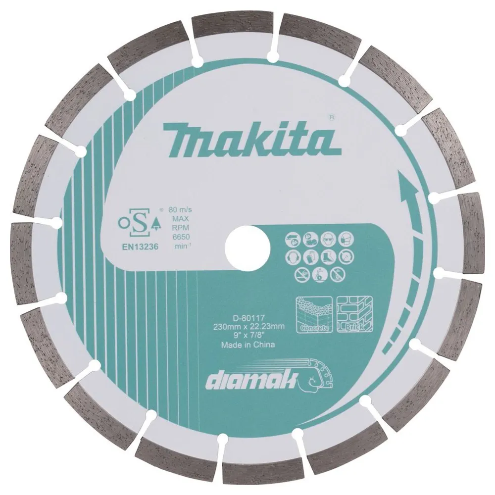 Makita D-80117 230 mm segmentowana tarcza diamentowa do wielu materiałów
