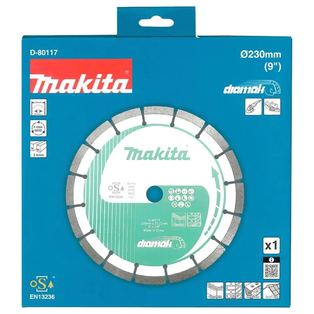 Makita D-80117 230 mm segmentowana tarcza diamentowa do wielu materiałów
