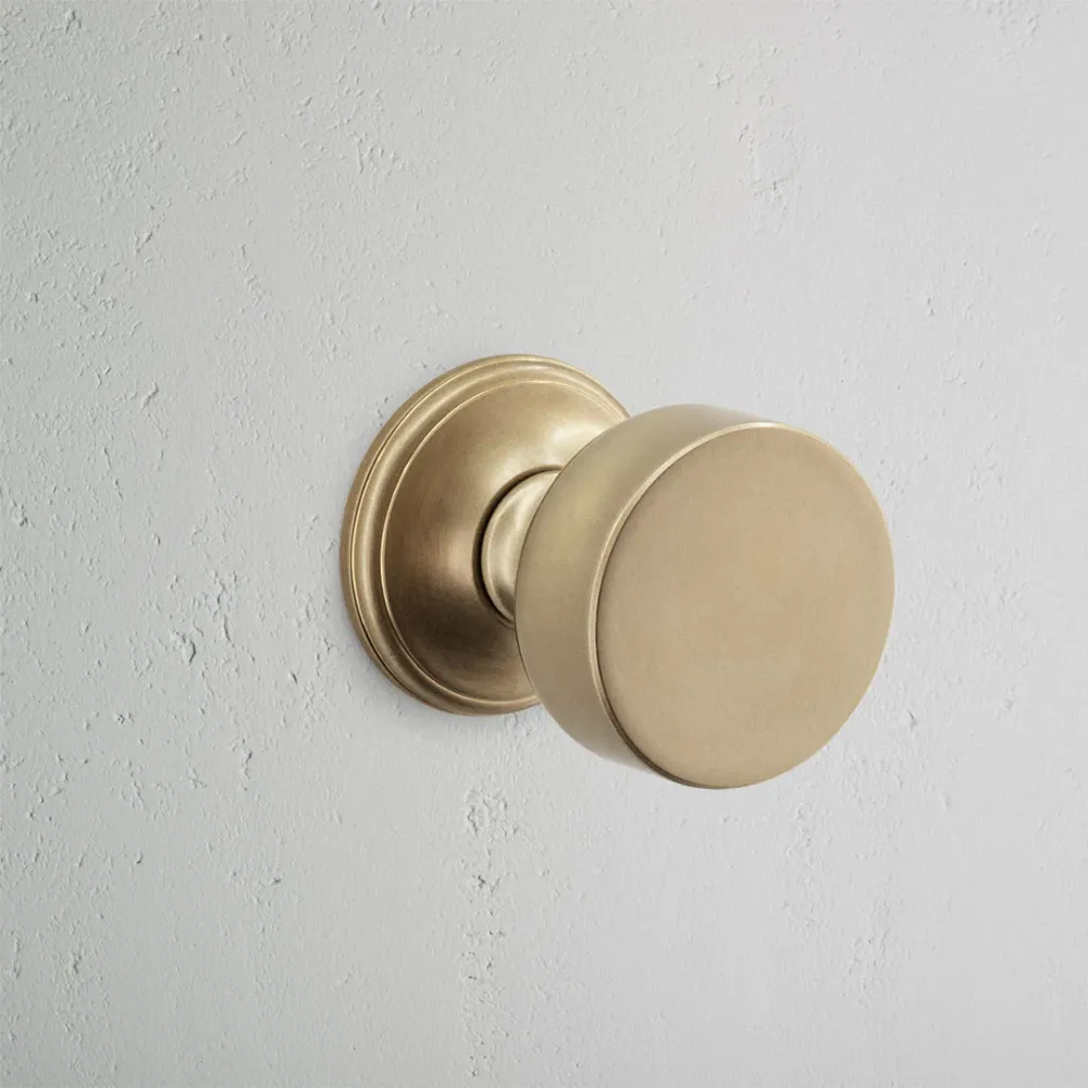 Premium Security Rated Onslow Unsprung Door Knob (Scandinavian) - Antique Brass