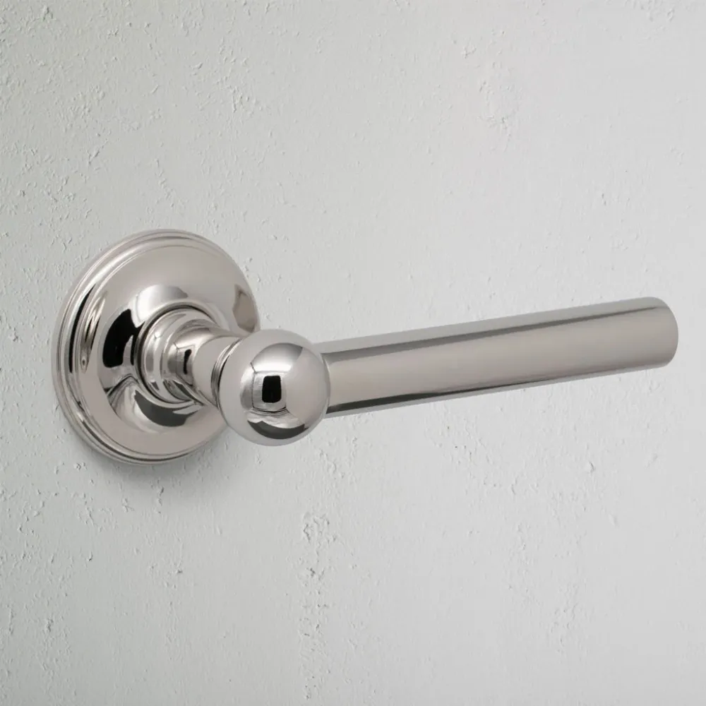 Zamek Wpuszczany Harper Fixed Door Handle (Scandinavian) - Polished Nickel