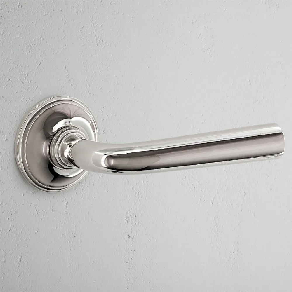 Zamek zasuwkowy Apsley Fixed Door Handle (Scandinavian) - Polished Nickel