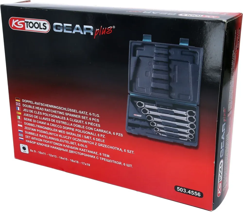 KS TOOLS GEARplus Doppel-Ratschenringschlüssel-Satz, 6-tlg Koffer ( 503.4556 )