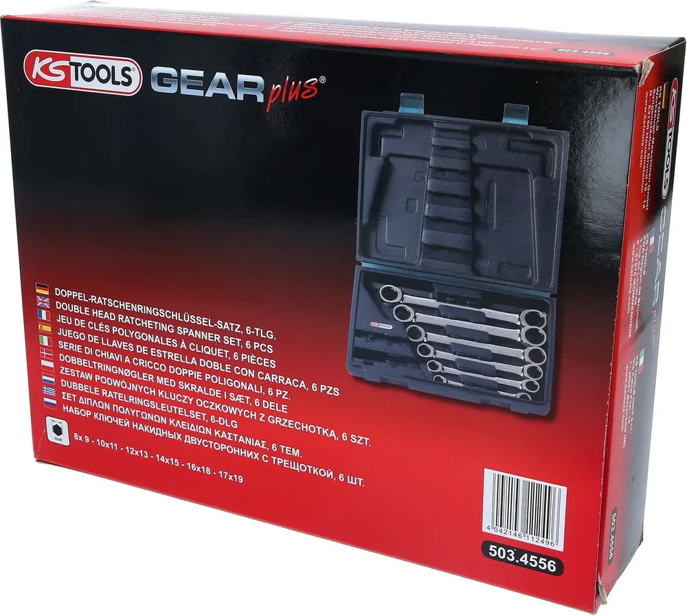 KS TOOLS GEARplus Doppel-Ratschenringschlüssel-Satz, 6-tlg Koffer ( 503.4556 )