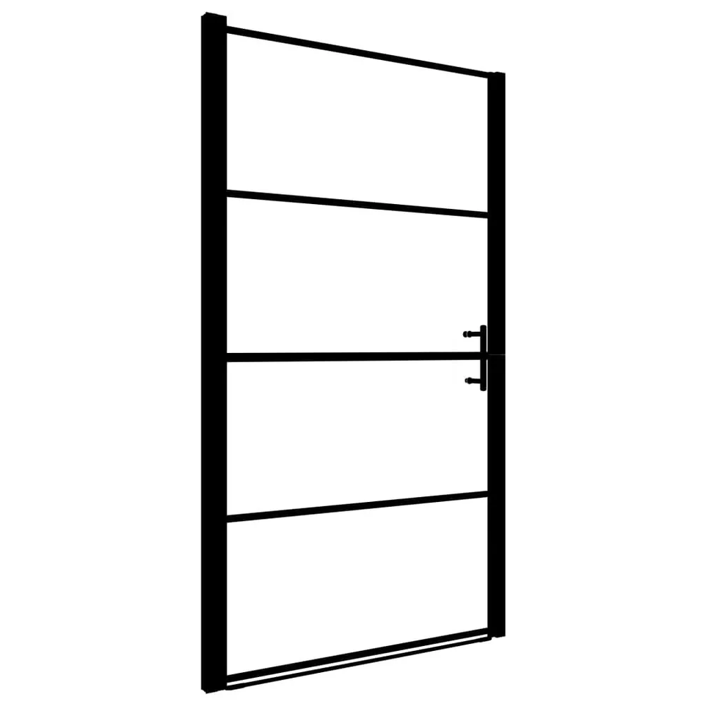 Douchedeur 81x195 cm gehard glas zwart