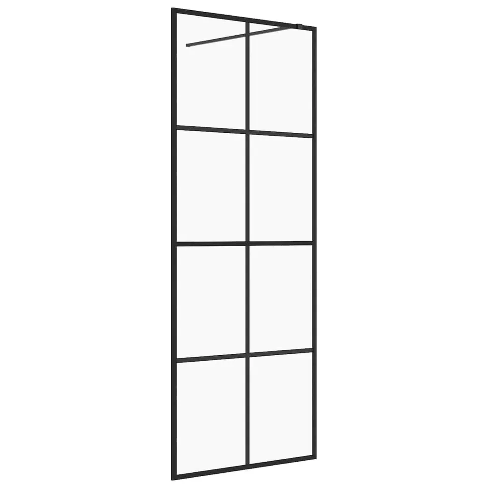 Inloopdouchewand 80x195 cm ESG-glas transparant en zwart