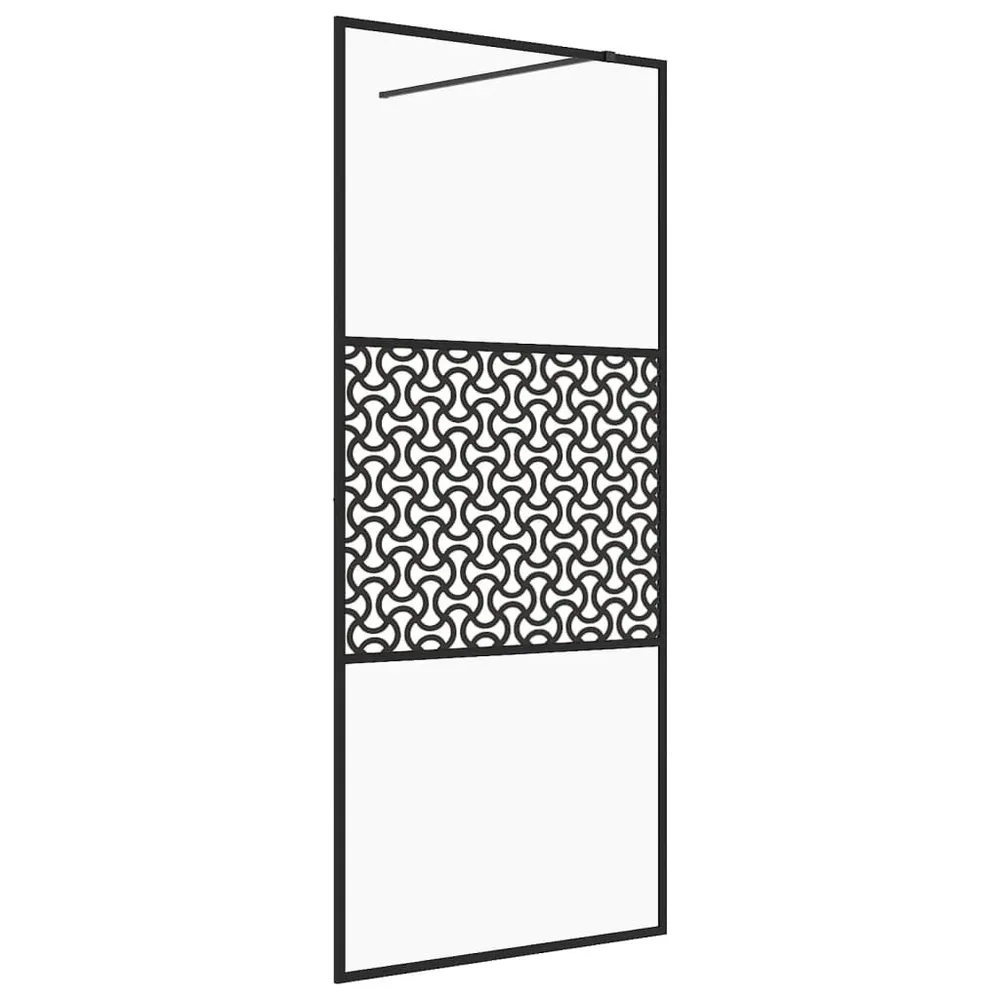 Inloopdouchewand 80x195 cm ESG-glas transparant en zwart