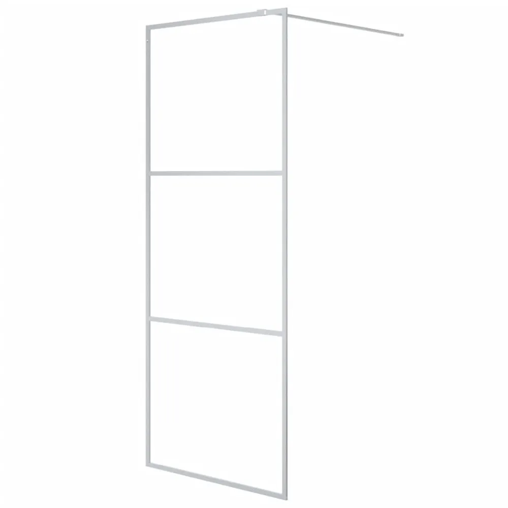 Inloopdouchewand 80x195 cm transparant ESG-glas zilverkleurig