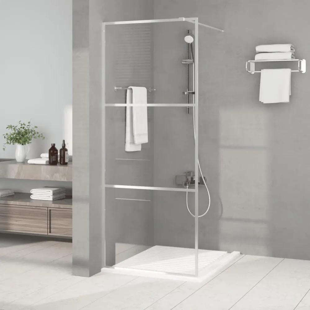 Inloopdouchewand 80x195 cm transparant ESG-glas zilverkleurig