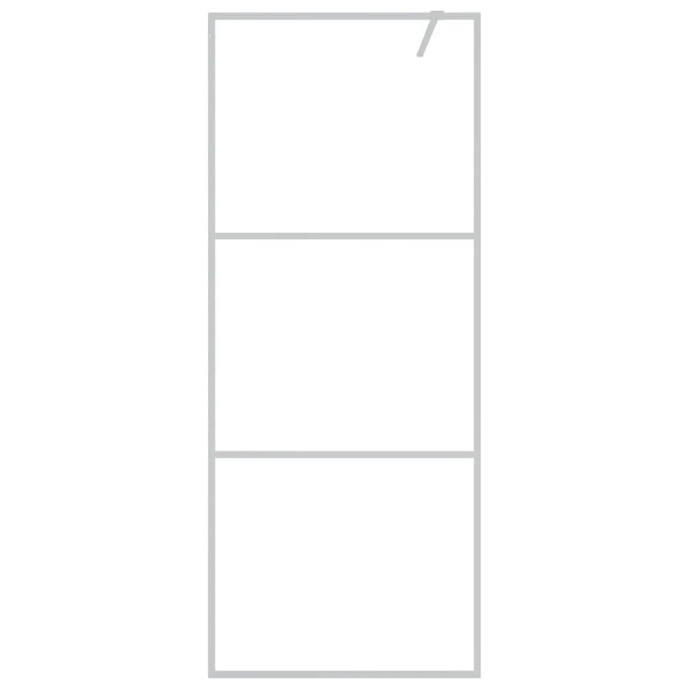 Inloopdouchewand 80x195 cm transparant ESG-glas zilverkleurig