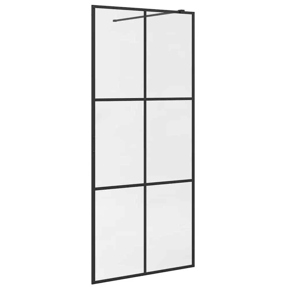 Inloopdouchewand 90x195 cm ESG-glas transparant en zwart