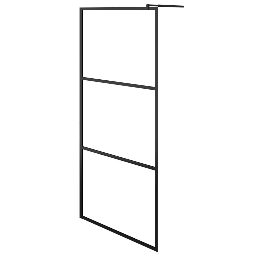 Inloopdouchewand transparant 80x195 cm ESG-glas zwart