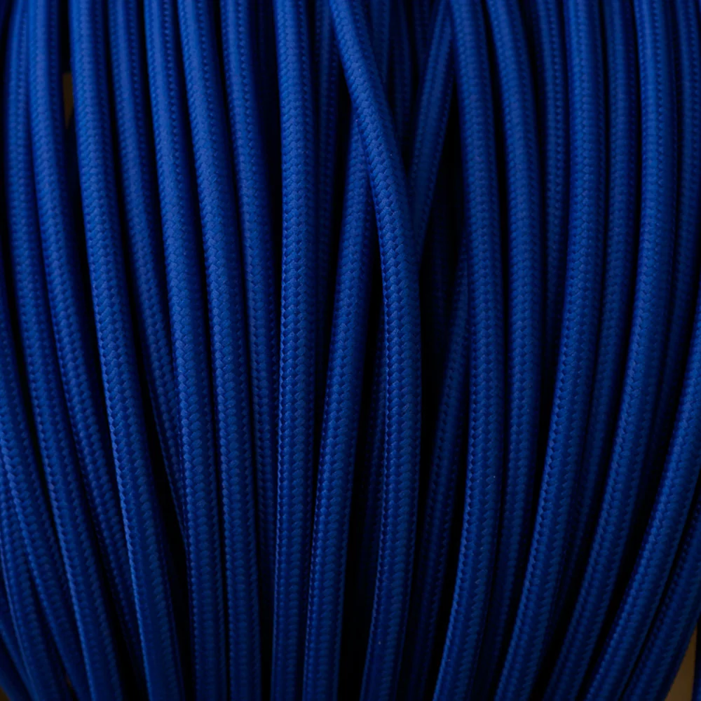 1M/5M/10M 3 Core 8A Round Dark Blue Fabric Lamp Cord Cable-0.75mm~3069