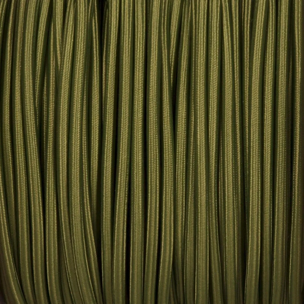 Army Green Vintage 2 Core Round Fabric Cable –0.75mm ~3027