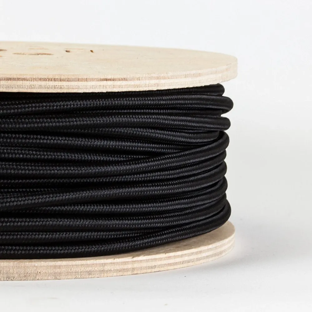3 Core 8A Round Black Fabric Lamp Cord Cable-0.75mm~3187