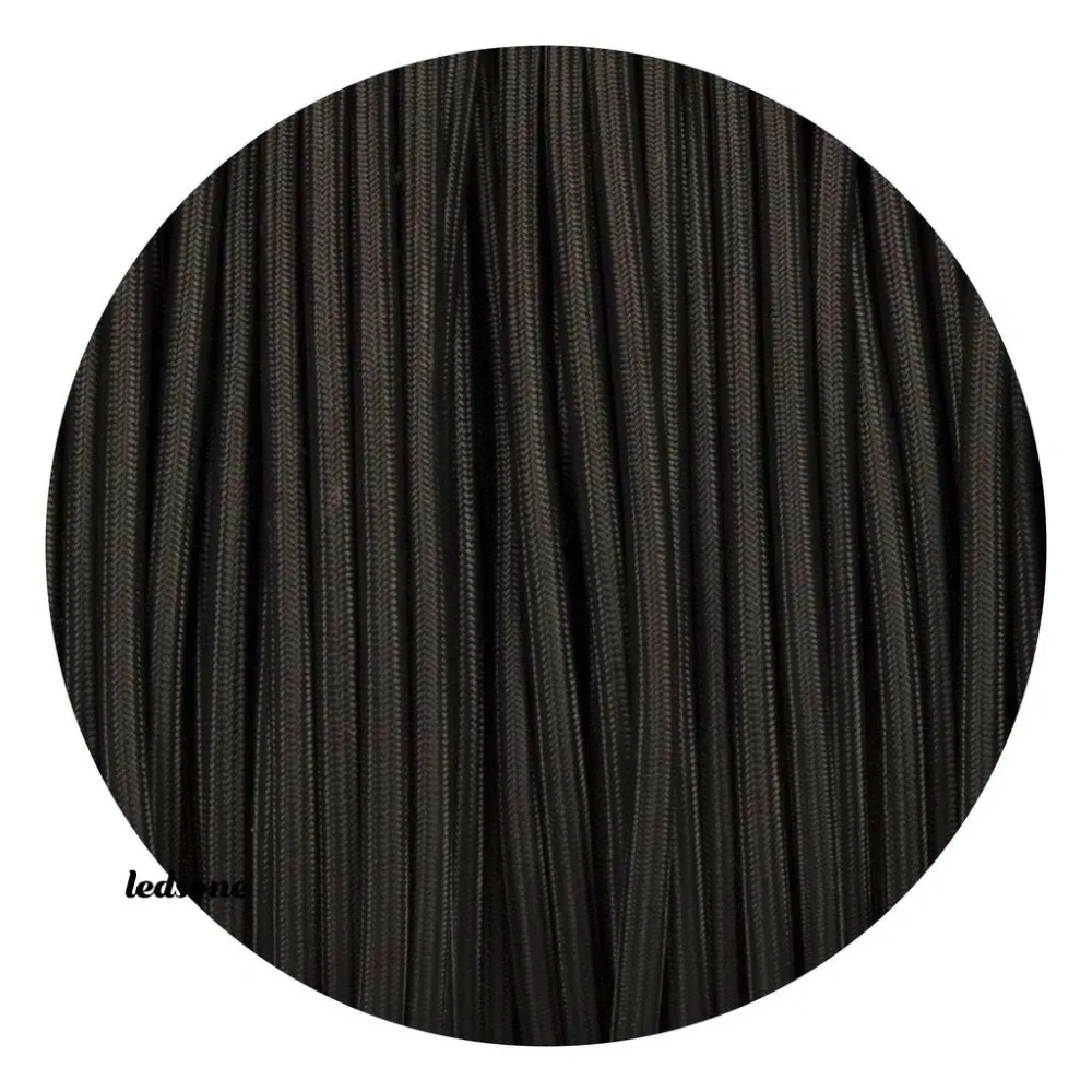 3 Core 8A Round Black Fabric Lamp Cord Cable-0.75mm~3187