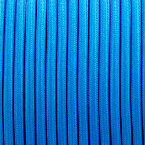 3 Core Round Blue Vintage Braided Fabric Cable–0.75mm Flex~3185