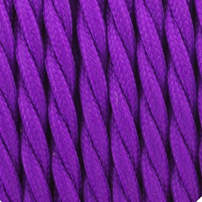 1M/5M/10M 3 Core Twisted Electric Cable Purple Color Fabric 0.75mm~3056 LEDSone UK Ltd