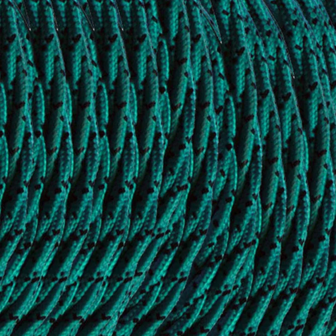 1M/5M/10M 3 Core Twisted Teal Blue Vintage Braided Fabric Cable 0.75mm Flex~3001 LEDSone UK Ltd