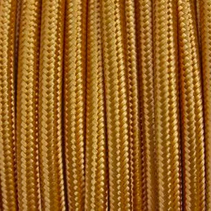 2 Core Round Gold Fabric Lighting Cable-0.75mm 1m/5m /10m~1672 LEDSone UK Ltd
