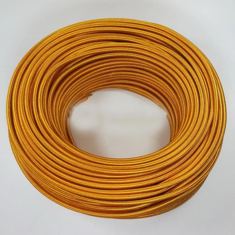 2 Core Round Gold Fabric Lighting Cable-0.75mm 1m/5m /10m~1672 LEDSone UK Ltd