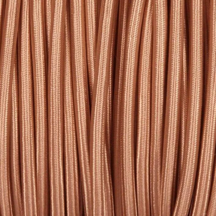 Rose Gold Vintage 2 Core Round Braided Fabric Cable –0.75mm~3227 LEDSone UK Ltd