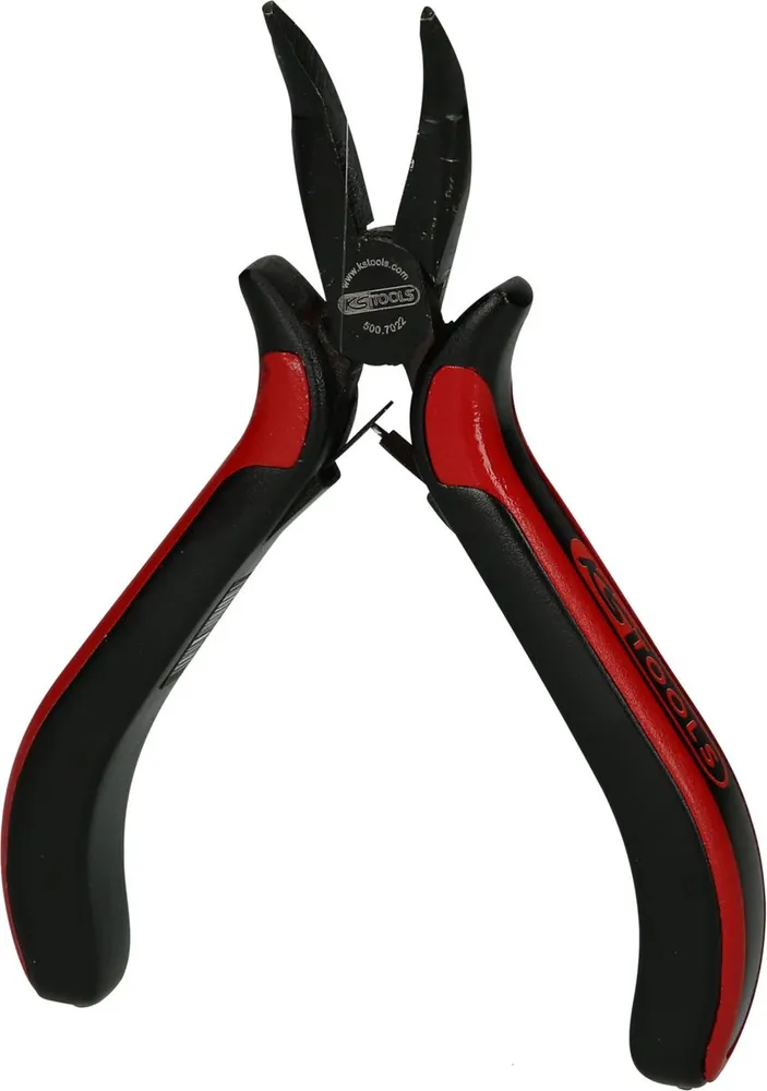 KS TOOLS Feinmechanik-Flachrundzange-gebogen, 130mm ( 500.7022 )