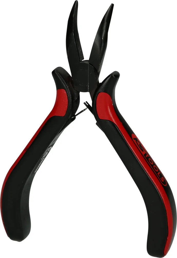 KS TOOLS Feinmechanik-Flachrundzange-gebogen, 130mm ( 500.7022 )