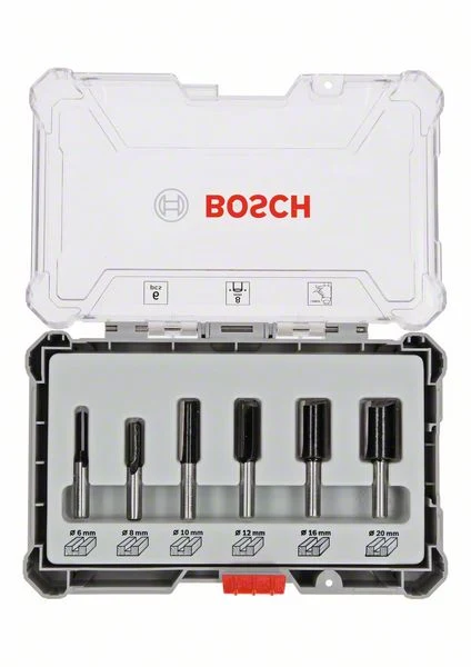 Zestaw frezów szczelinowych Bosch 8 mm 6 szt. + walizka ( 2607017466 ) do frezarki górnowrzecionowej Bosch Professional