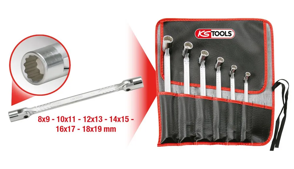 KS TOOLS Doppel-Gelenkschlüssel-Satz, 6-tlg ( 517.0310 )