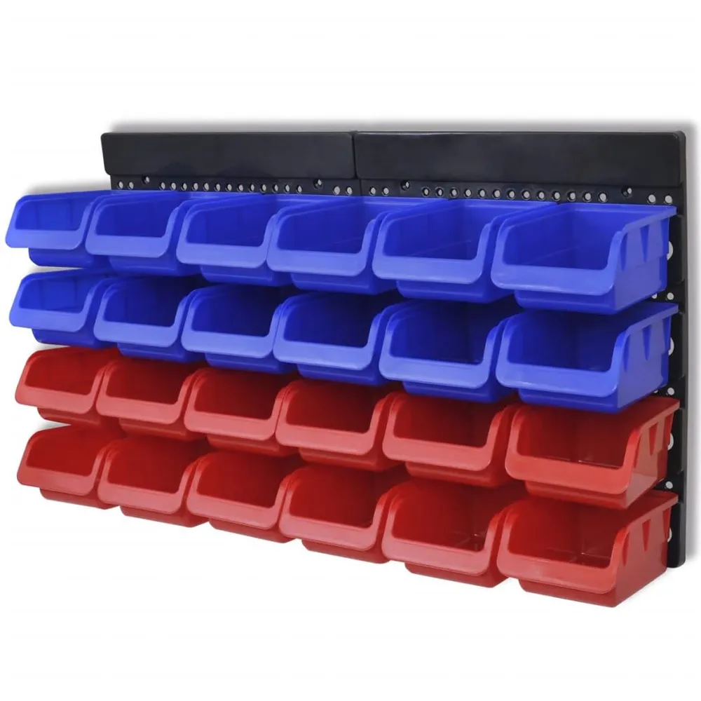 Gereedschapsordeners wandgemonteerd blauw en rood 2 st