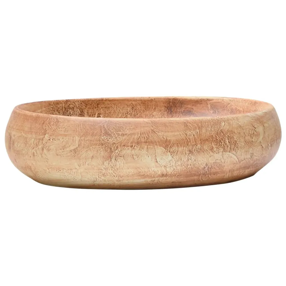 Opzetwasbak ovaal 59x40x15 cm keramiek bruin