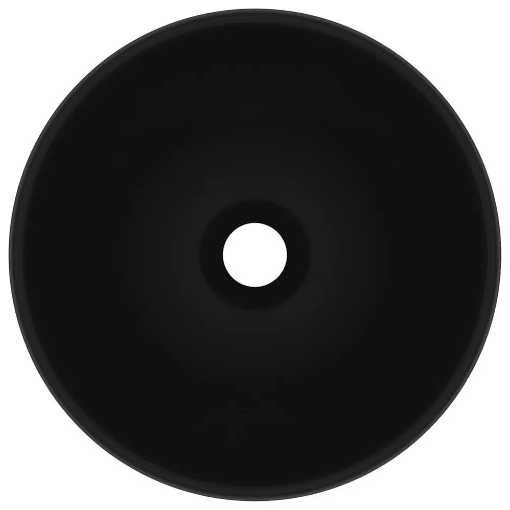 Wastafel rond 32,5x14 cm keramiek matzwart