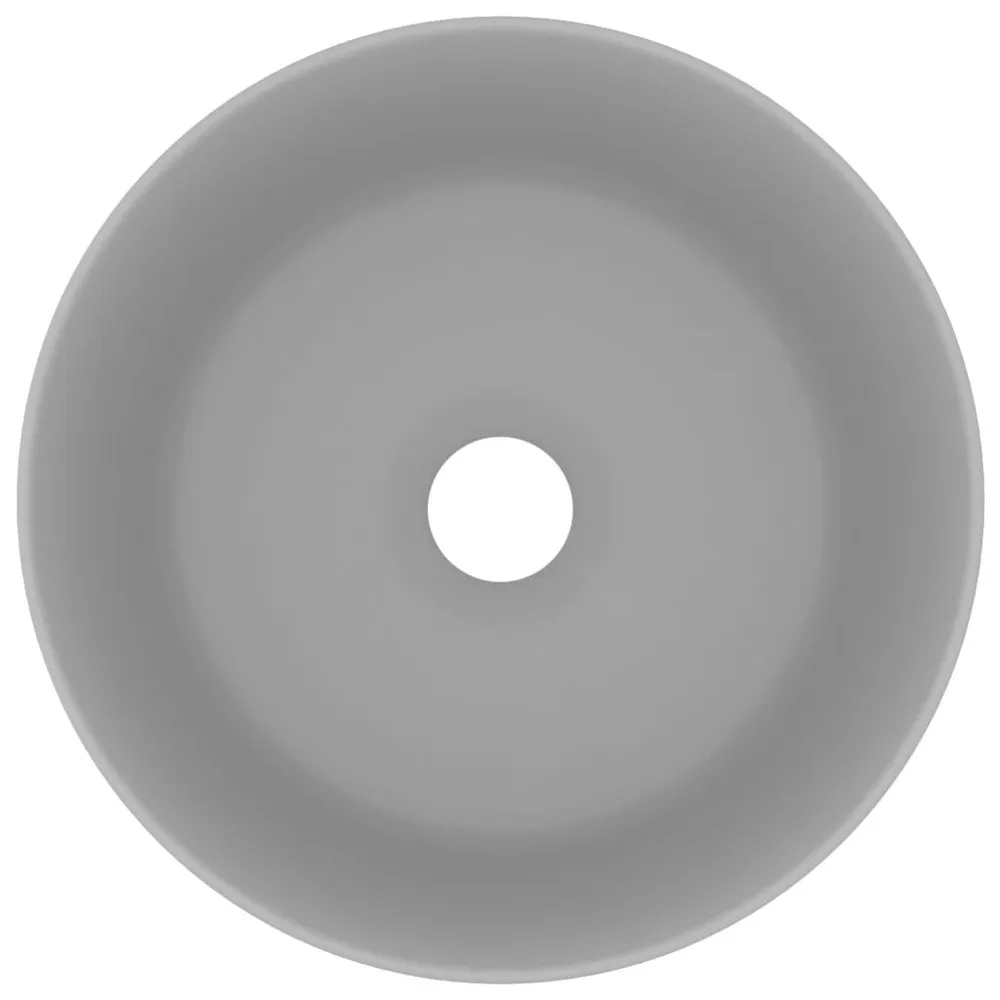 Wastafel rond 40x15 cm keramiek mat lichtgrijs