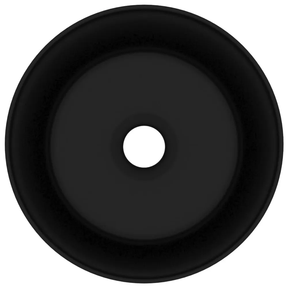 Wastafel rond 40x15 cm keramiek matzwart