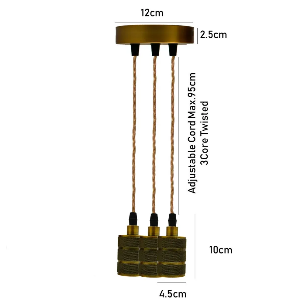 Industrial Pendant Bulb Holder Rope Cord ~2059 LEDSone UK Ltd